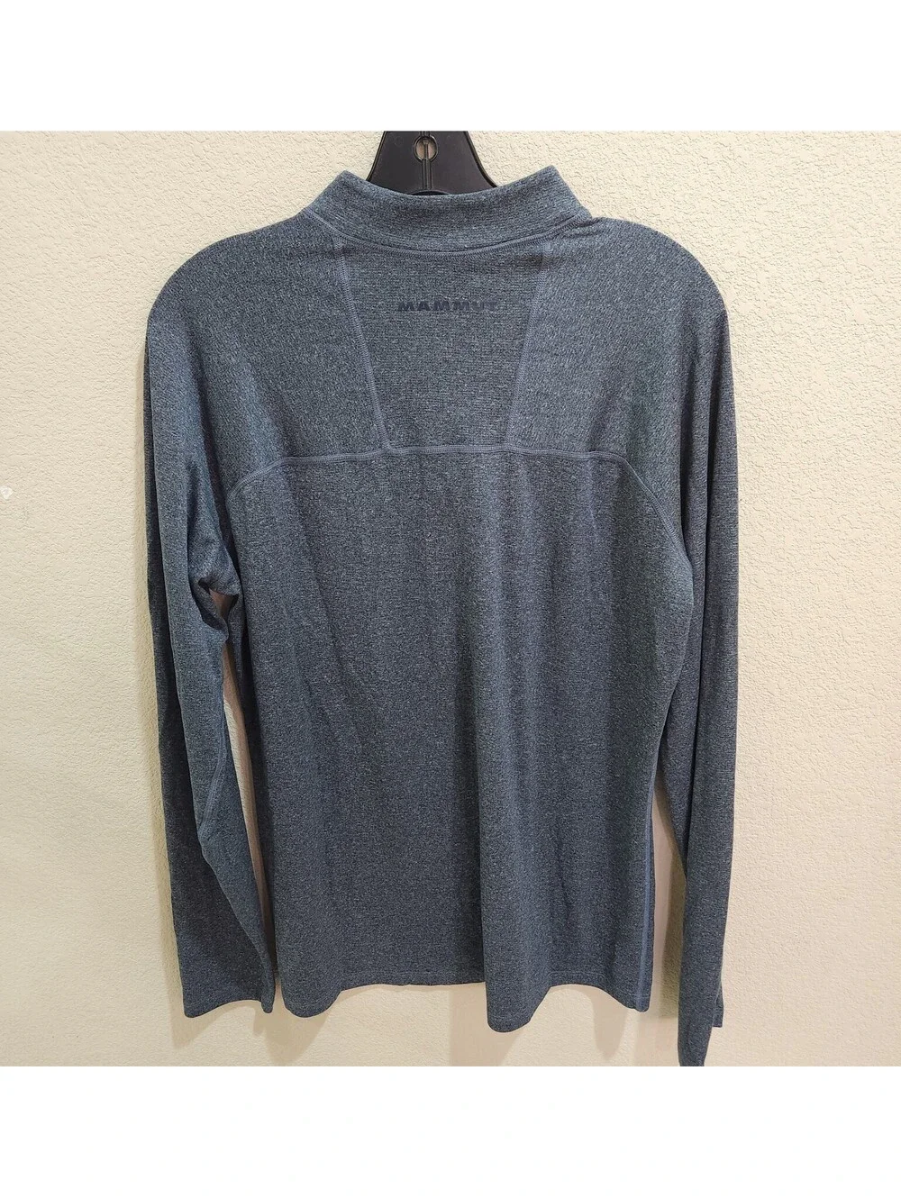 Mammut Men Elwha Dark Gray Grid Fleece Half Zip Long Sleeve Pullover Size Large